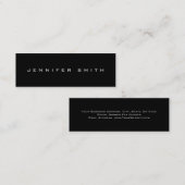 ブラックスリムプレーン標準サイズの名刺 スキニー名刺 (正面/裏面)