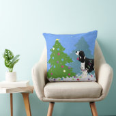 ブラックスリンガースパニエル犬飾ズのクリスマスツリー クッション (椅子)