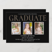 ブラックスリーフォト卒業パーティー 招待状 (正面/裏面)