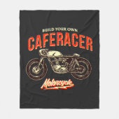 ブラックスローで独自のカフェレーサーバイクを構築 フリースブランケット (正面)