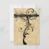 ブラックスワファンキーーズエレガント結婚式招待状 招待状 (裏面)