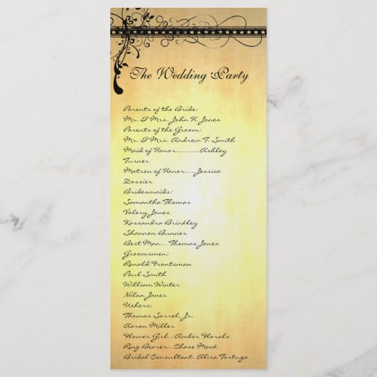 ブラックスワファンキーーズエレガント結婚式 プログラム (裏面)