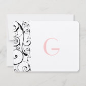 ブラックスワルウェディングRSVP 出欠カード (裏面)