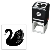 ブラックスワンが羽を上げる セルフインキングスタンプ (インサイチュ)