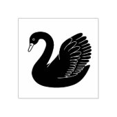 ブラックスワンが羽を上げる ラバースタンプ (インプリント)
