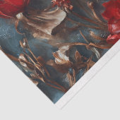 ブラックスワンとゴールデンクラウンレッド花模様デコページ 薄葉紙 (詳細)