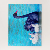 ブラックスワンと彼女のベビー、ジグソーパズル ジグソーパズル (縦)