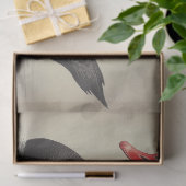 ブラックスワンの水の色のデカップバードイラストレーション 薄葉紙 (ギフト)