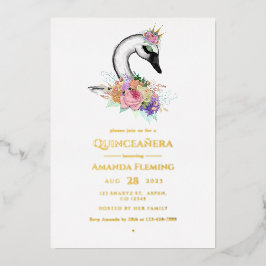 ブラックスワンキンセアニラフォイル招待状 箔招待状