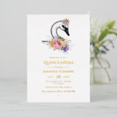 ブラックスワンキンセアニラフォイル招待状 箔招待状 (立ち正面)