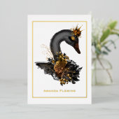 ブラックスワンキンセアニラフォイル招待状 箔招待状 (立ち正面)