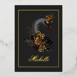 ブラックスワンキンセアニラフォイル招待状 箔招待状