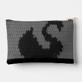 ブラックスワンスモーキーグレーアーティザンクロシェプリント アクセサリーポーチ (裏面)