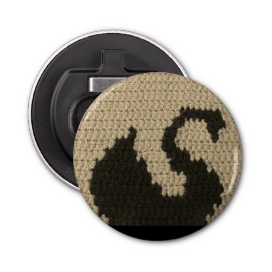 ブラックスワンプロファイルナチュラルクロシェユニークトプリント 栓抜き (正面)