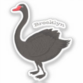 ブラックスワン漫画イラストレーション シール (正面)