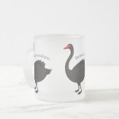 ブラックスワン漫画イラストレーション フロストグラスマグカップ (正面左)