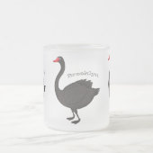 ブラックスワン漫画イラストレーション フロストグラスマグカップ (中央)