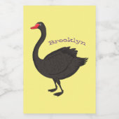 ブラックスワン漫画イラストレーション フードラベル (シングルラベル)