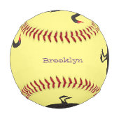 ブラックスワン漫画イラストレーション 野球ボール (正面)