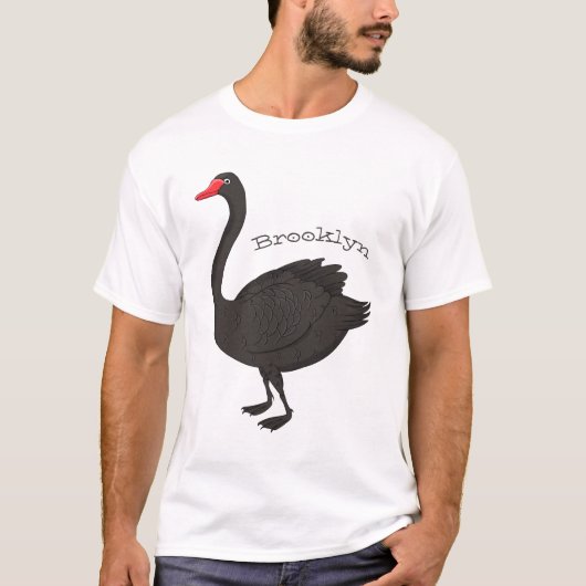 ブラックスワン漫画イラストレーション Tシャツ (正面)