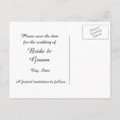 ブラックスワン セーブ・ザ・デート ポストカード (裏面)