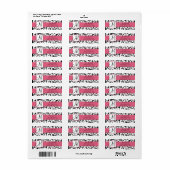 ブラックスワーズダムスクピンク差出人住所ラベル ラベル (フルシート)