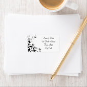 ブラックスワールウェディングRSVP差出人住所ラベル ラベル (インサイチュ)