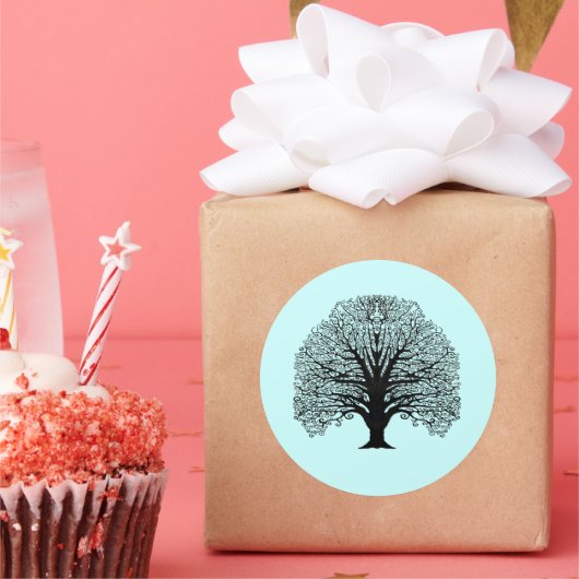 ブラックスワールツリー ラウンドシール (パーティー)