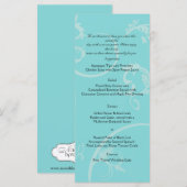 ブラックスワールフローリッシュのメニュ結婚ーを使用したターコイズ メニュー (正面/裏面)