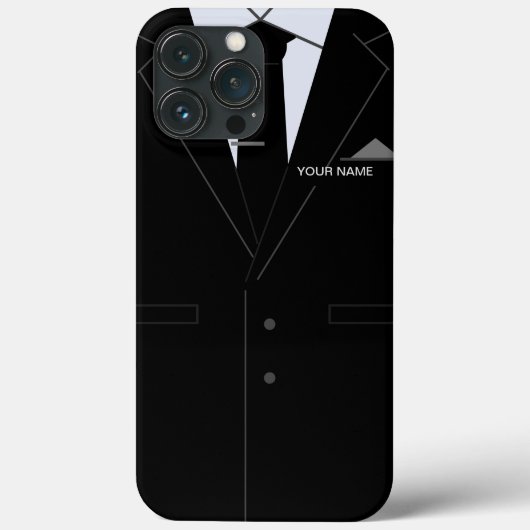 ブラックスーツあなたの名前ビジネスギフト Case-Mate iPhoneケース (裏面)
