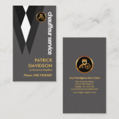 ブラックスーツエレガンス運転手ラペルピン 名刺 (正面/裏面)