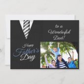 ブラックスーツ写真父の日ハッピー シーズンカード (正面)