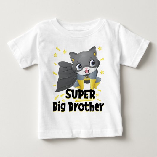 ブラックスーツ猫スーパーヒーロービッグブラザー ベビーTシャツ (正面)
