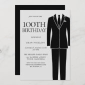 ブラックスーツ&タイメンス100thバースデーパーティー 招待状 (正面/裏面)