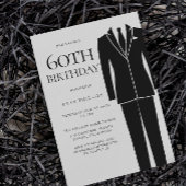 ブラックスーツ&タイメンス60th誕生日パーティー 招待状