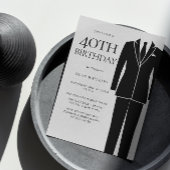 ブラックスーツ&タイメンズ40歳の誕生日パーティー 招待状