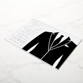 ブラックスーツ&タイ70thバースデーパーティーシルバ実在ー 箔招待状 (回転した状態)