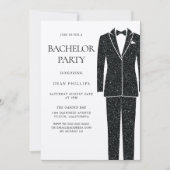 ブラックスーツ＆タイ チャンピーングシマー 結婚前最後の男同士の会 招待状 (正面)