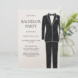 ブラックスーツ＆タイ チャンピーングシマー 結婚前最後の男同士の会 招待状