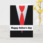 ブラックスーツ レッドタイ 父の日 カード (黄色い花)