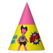 ブラックスーパーヒーローパーティーハット パーティーハット (左)