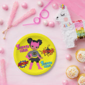 ブラックスーパーヒーロープレート ペーパープレート (パーティー)