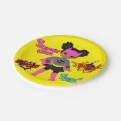 ブラックスーパーヒーロープレート ペーパープレート (アングル)