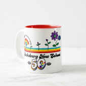 ブラックズバーグ祝ニュースクール50thマグカップ ツートーンマグカップ (正面左)