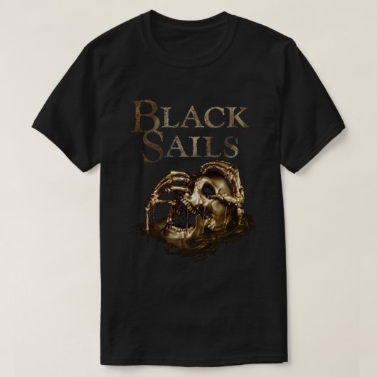 ブラックセイルズゴールデンスカルロゴエッセンシャルTシャツ Tシャツ (デザイン正面)