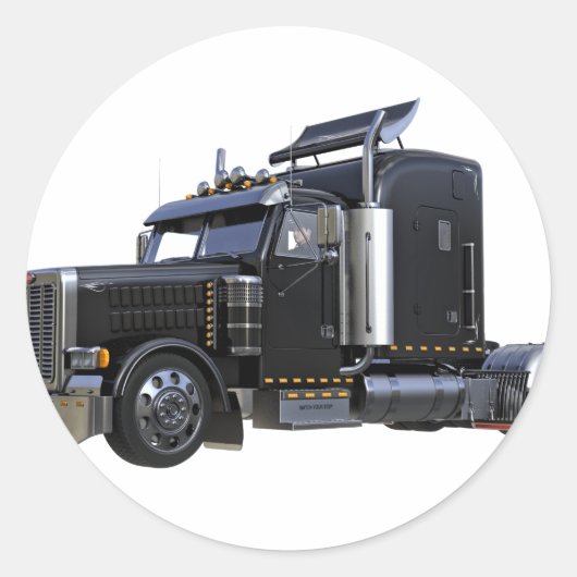 ブラックセミトラクタトレーラートラック ラウンドシール (正面)