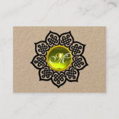 ブラックセルト花黄色トパーズジェムモノグラム 名刺 (裏面)