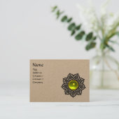 ブラックセルト花黄色トパーズジェムモノグラム 名刺 (スタンド正面)