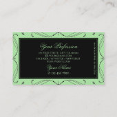 ブラックセージグリーンスパークルジュエリー華美オーナメント 名刺 (裏面)