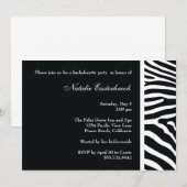 ブラックゼブラの独身最後のパーティー招待状 招待状 (正面/裏面)